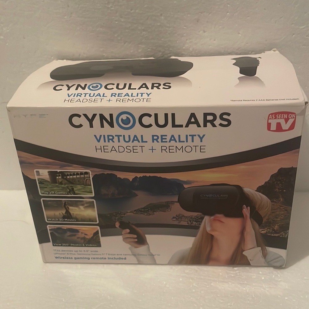 Hype Cynoculars virtual reality headset as seen on TV play VR games 3-D movies